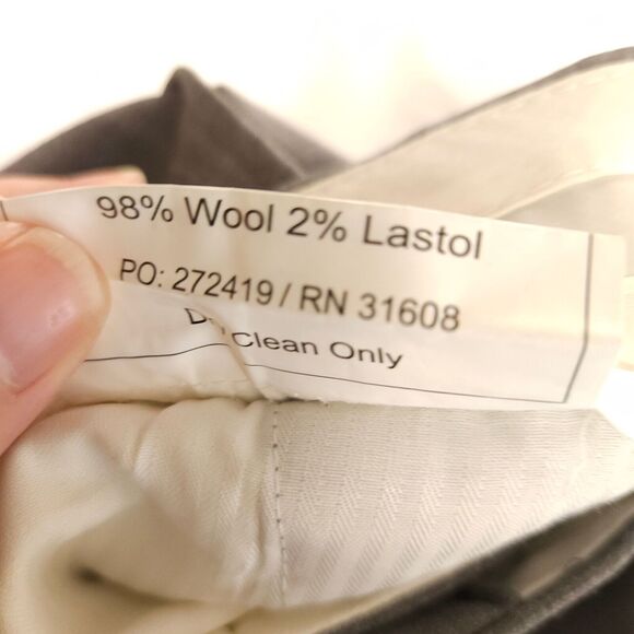 Jos A Bank 1905 Mens 36R Gray Flat Front Wool Dress Pants Trousers - Picture 7 of 10